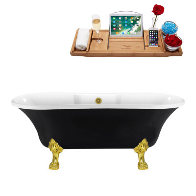 68'' x 33.9'' Soaking Acrylic Bathtub