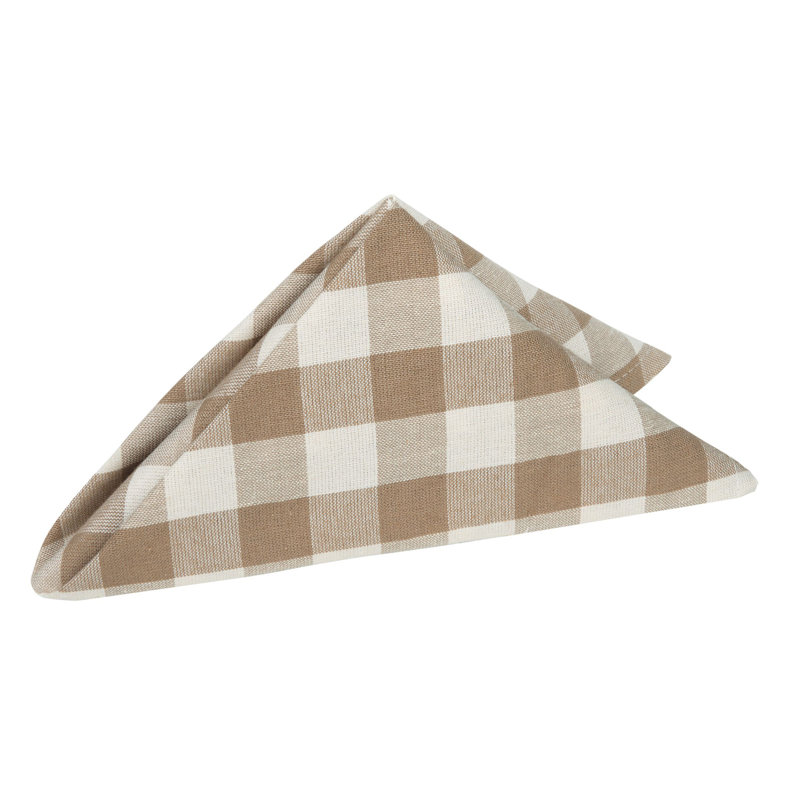 Serviette 17 po Gerede Elegance, Taupe / Blanc