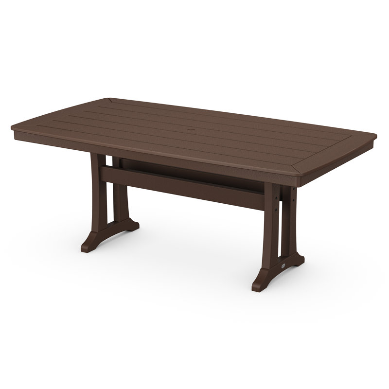 Nautical Trestle 38" x 73" Dining Table, Mahogany