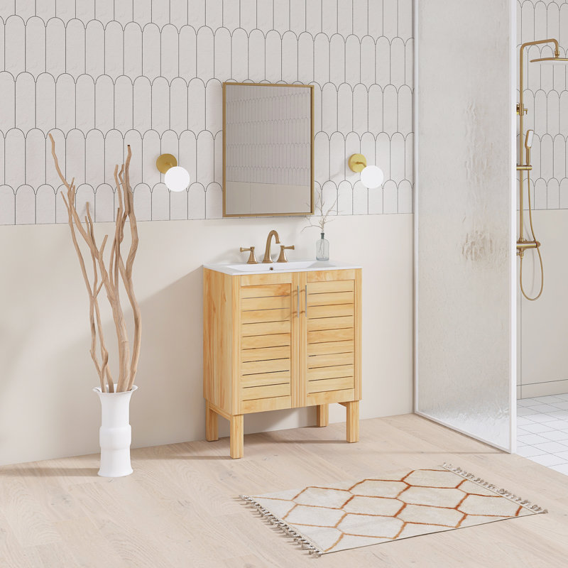 Meuble-lavabo simple 30 po avec comptoir en céramique