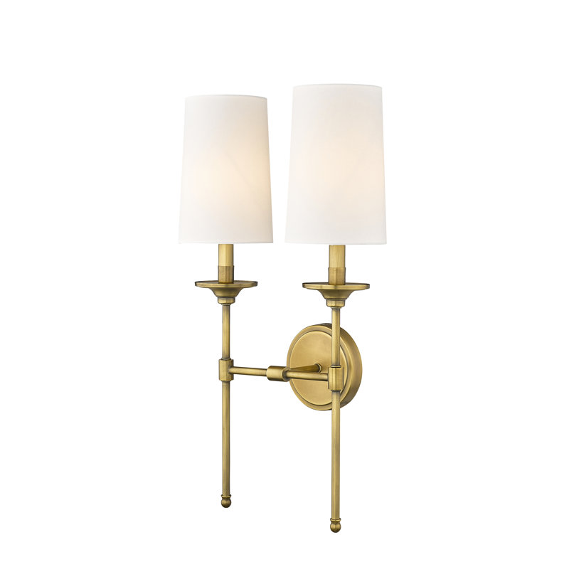 Hayse Steel Armed Sconce, Rubbed Brass