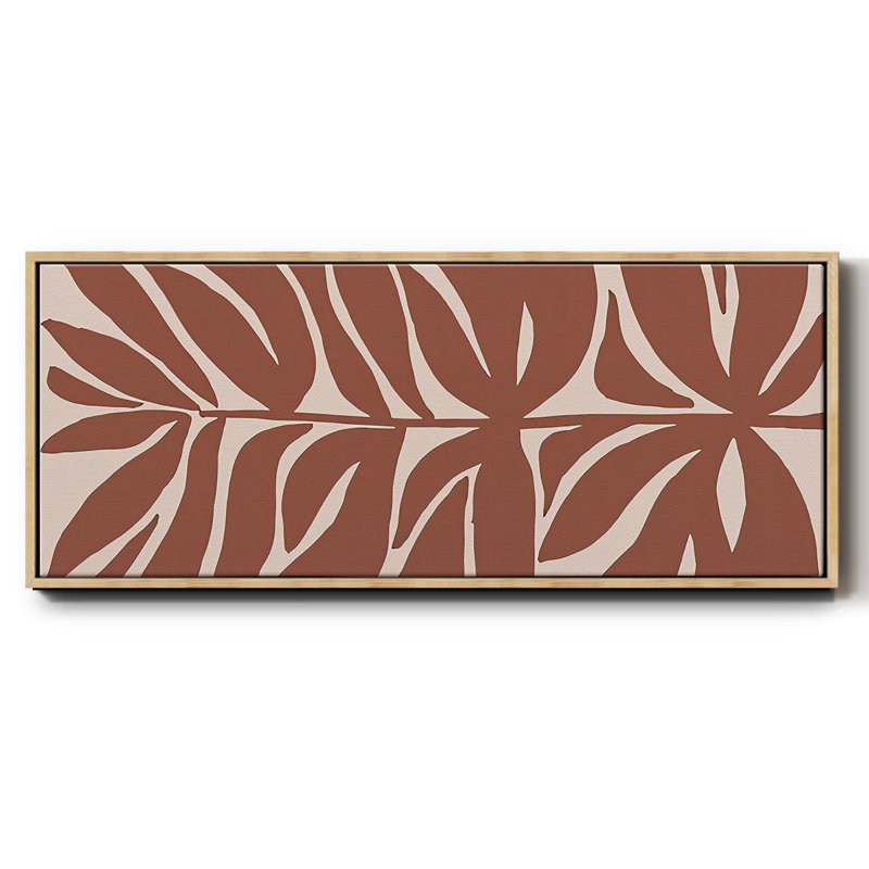 Terra Cotta Block Palms II - toile encadrée, H 20 po x l 50 po