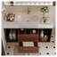 Ensemble de meuble-lavabo mural 39,4 po Mid-Century