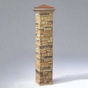 Beige Stacked Stone Postcover (missing top cap)