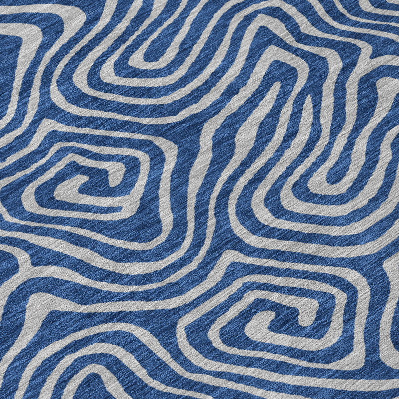 Tapis intérieur / extérieur bleu Zena , 9 pi x 12 pi