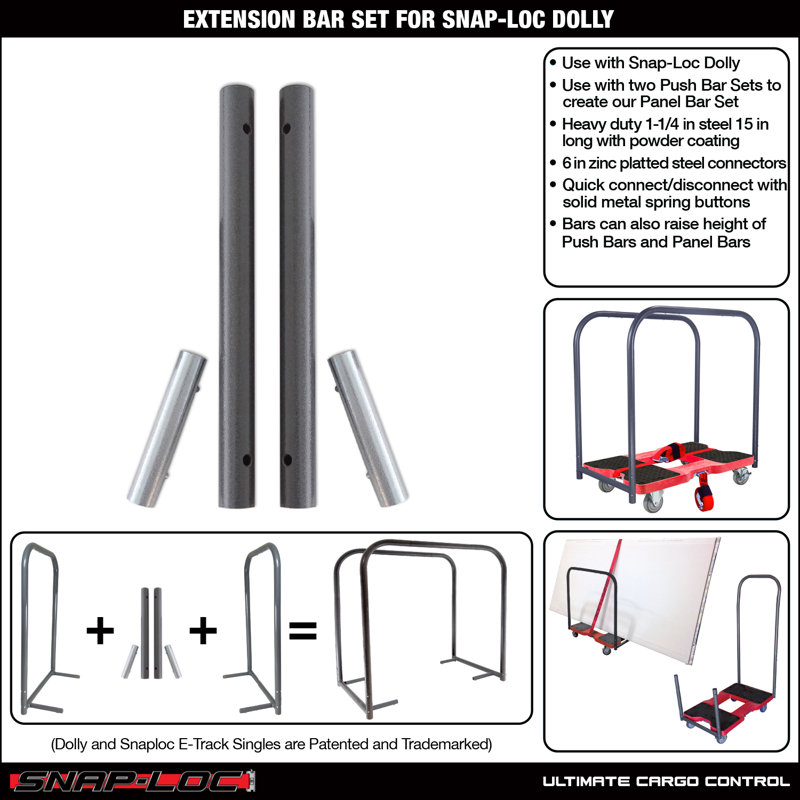 Ensemble de barre d'extension pour chariot Snap-Loc E-Track