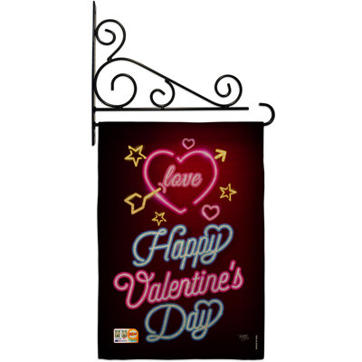 Neon Love 2-Sided Burlap 19 x 13 in. Garden Flag