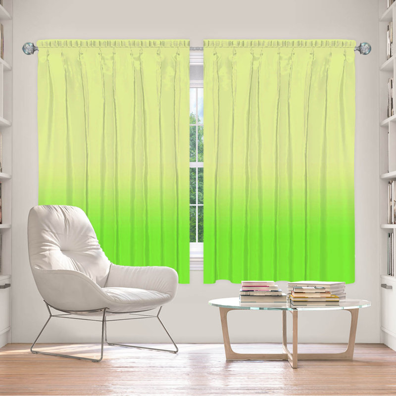 Vandela Room Darkening Curtain Pair, 40" W x 61" L, Lime/Green
