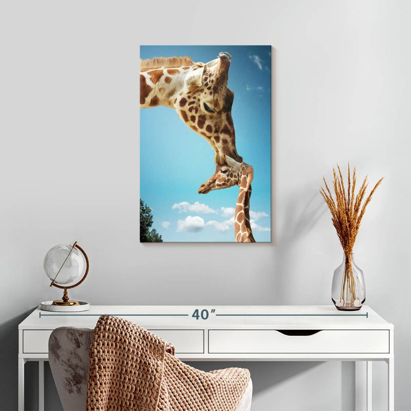Brampt Mom And Baby Giraffe, 24" H x 16" W