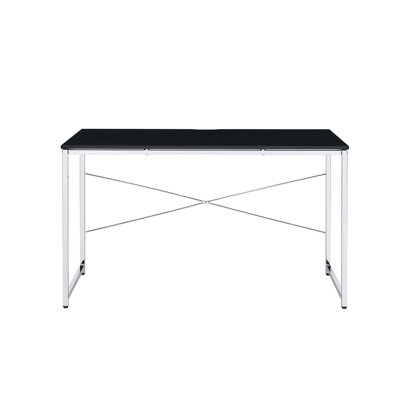 Rectangular Desk With Metal Frame And Chrome