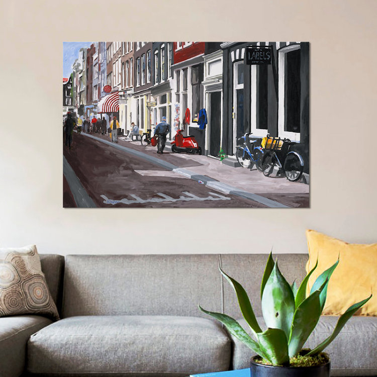 « street », impression sur toile, H 18 po x l 26 po x P 1,5 po, Toile tendue, Pas de tapis