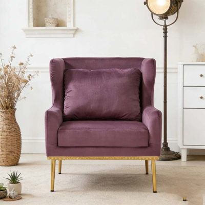 Modern Armchair Velvet Accent Chair Reading Chair