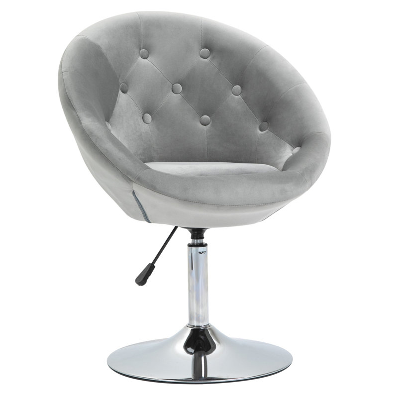 Danaira Upholstered Swivel Armchair, Gray Fabric incorrect