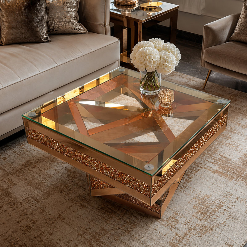 Table basse Caston, Doré