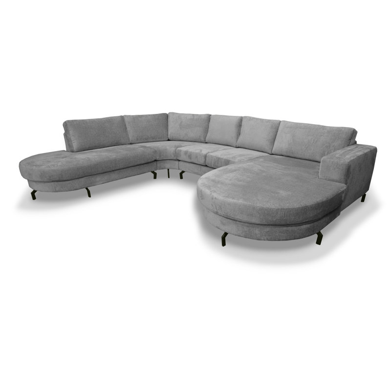 6 Seater Corner Sofa , Left Hand Facing, White