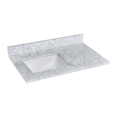 36'' Marble Single Bathroom Vanity Top with Sink
