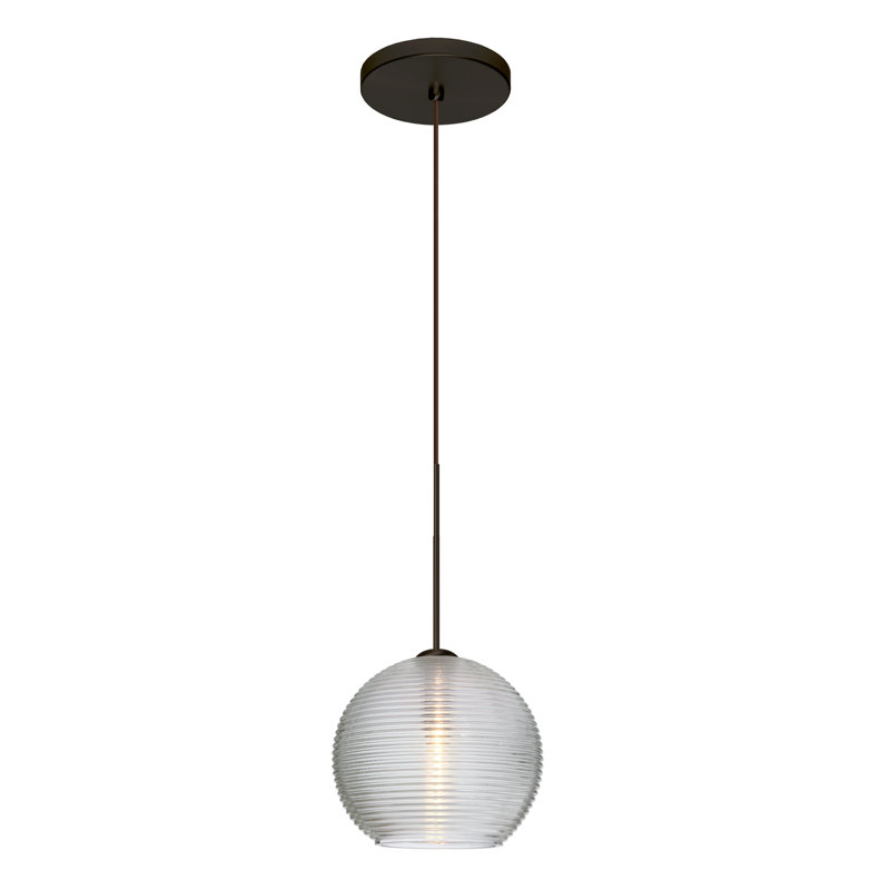 Luminaire sphère suspendu 1 lumières simple Kristall, Bronze brossé, Transparent