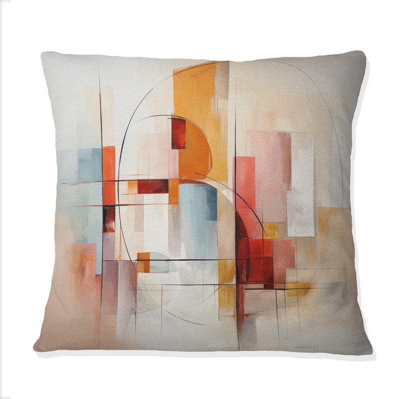 Coussin décoratif à imprimé abstrait paysage abstrait - paysage romantique