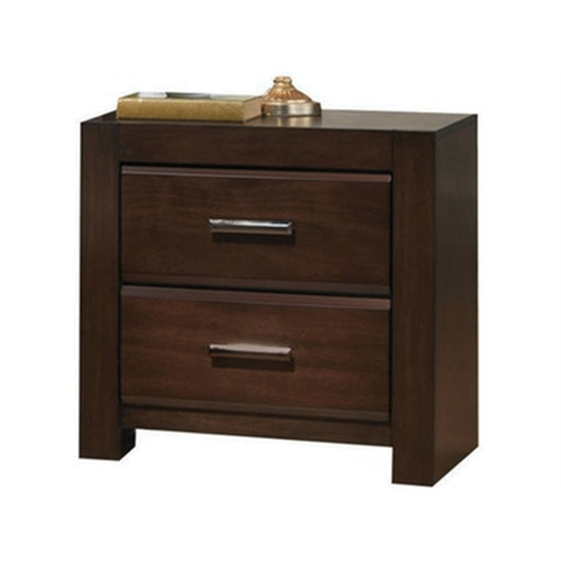 Petite table de chevet avec tiroirs de rangement, table d'appoint, table de bout, table de chevet , Noyer 1