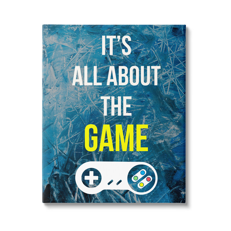 «All About The Game», contrôleur de jeu rétro par Annie Warren, reproduction sur toile flottante, L 24 po x H 30 po