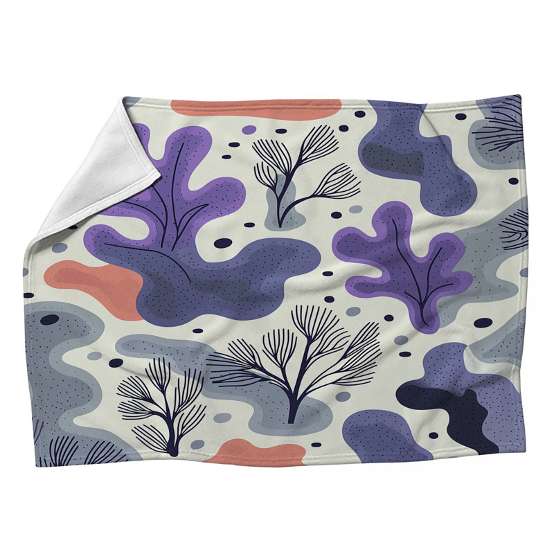 Coral Reef Fleece Throw Blanket - Nature Throws for Sofas or Beds, 60" L x 50" W