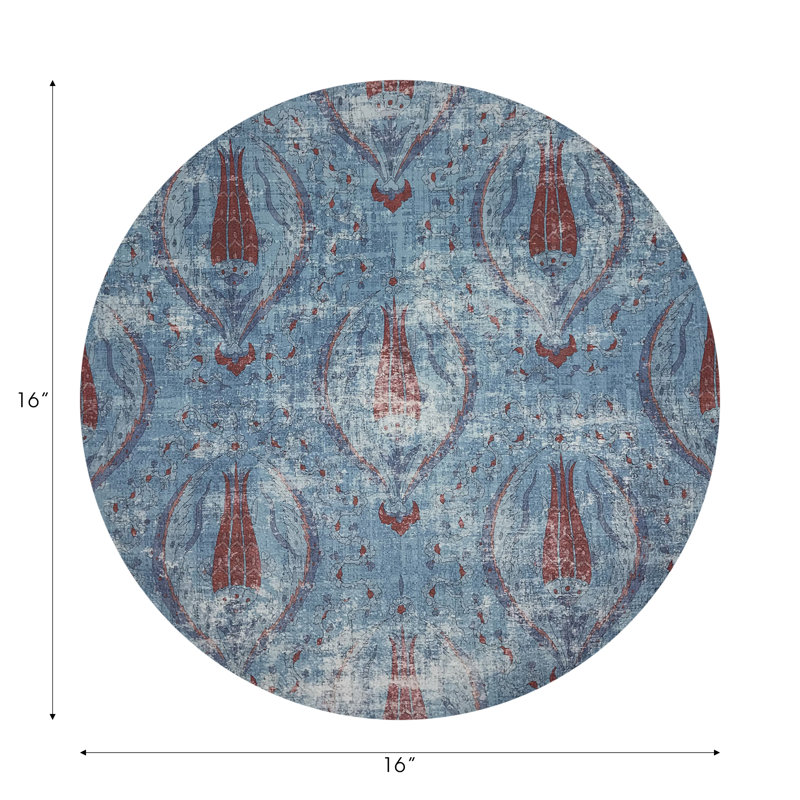 Byzantine Jewel Pebble 16" Vinyl Placemat, Blue