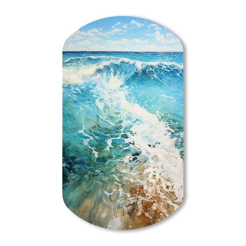 Overbey - art mural asymétrique en métal Coastal Beach, H 31 po x l 19 po