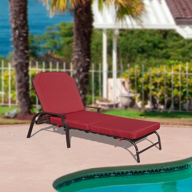 Méridienne Maya - Fauteuil inclinable pour l'extérieur, Rouge