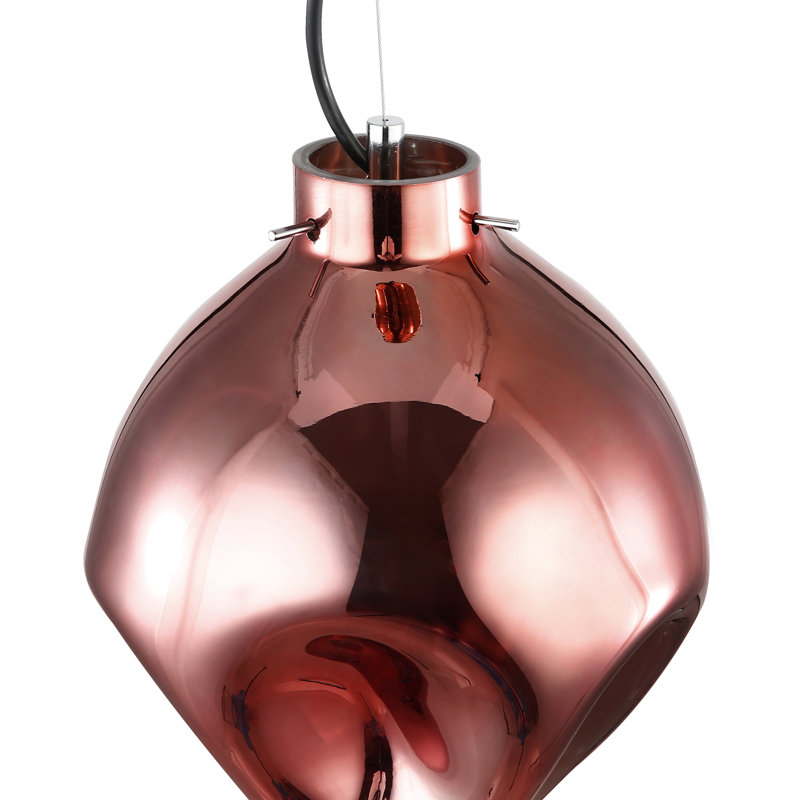 Luminaire suspendu 1 lumières simple urn Daniaal, Or rose