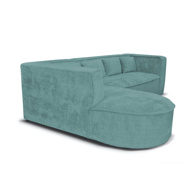 Caetana 4 Seater Corner Sofa , Left Facing, Turquoise