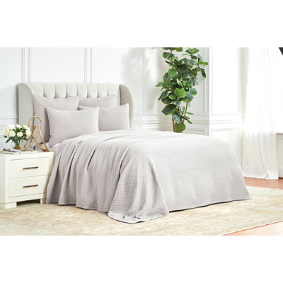 Lusya Gray Standard Cotton 300 TC 3 Piece Quilt Set