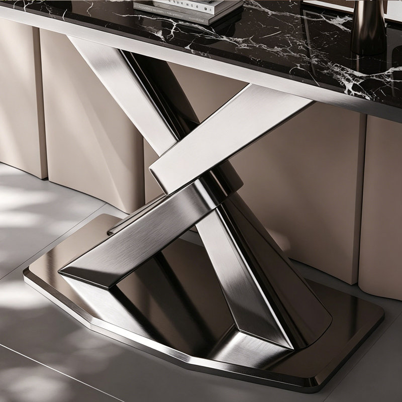 Console en pierre frittée de style italien, 33.4" H x 47.2" W x 13.7" D