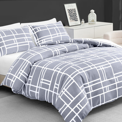 Microfiber Brick Duvet Cover Set
