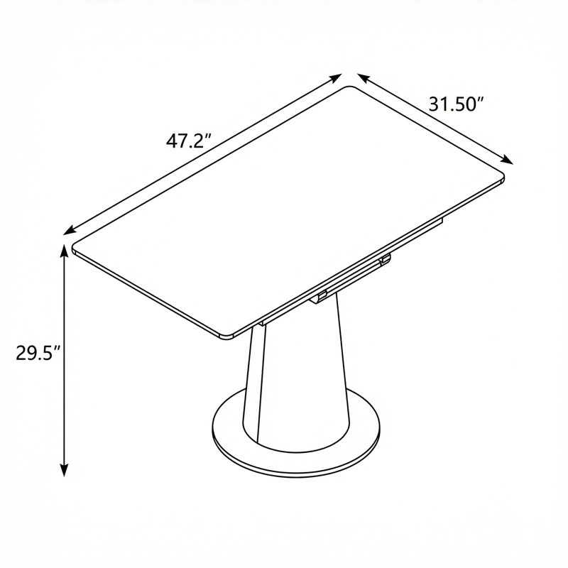 Table de salle à manger extensible carrée avec plateau en dalle de roche rétractable et base en acier revêtue de cuir pour des intérieurs modernes peu encombrants