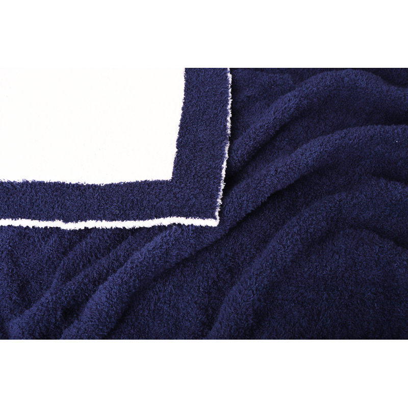 Jeté Cozy Stretch - Bleu marine / Blanc cassé (standard), 60" L x 50" W, Blue/White