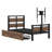 Twin Size Metal Platform Bed With Two Drawers And Rotatable TV Stand