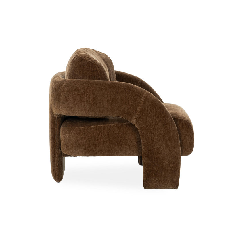 Salino Upholstered Fabric Lounge Accent Chair, Bronze Polyester