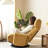Rotatable Chair With Adjustable Options, Yellow Metal, Soft Filled Seat Cushion 360 Degree Turning Lounge Chair, Settings, Comfort Padding Textile-1094383446