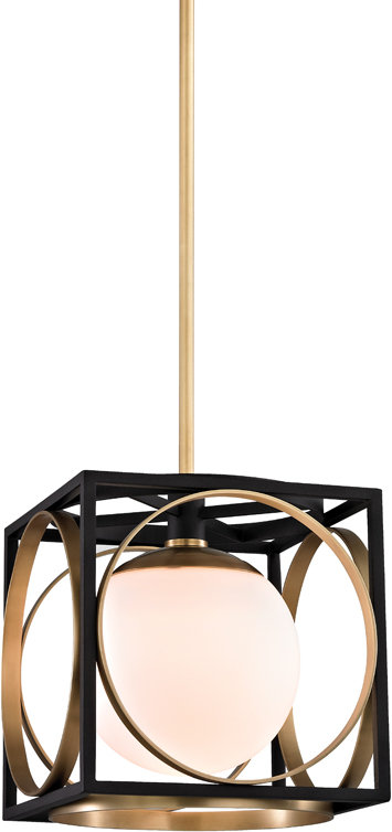 Wadsworth 1 - Light Pendant, Aged Brass, 18.5" H X 17.75" W X 17.75" D