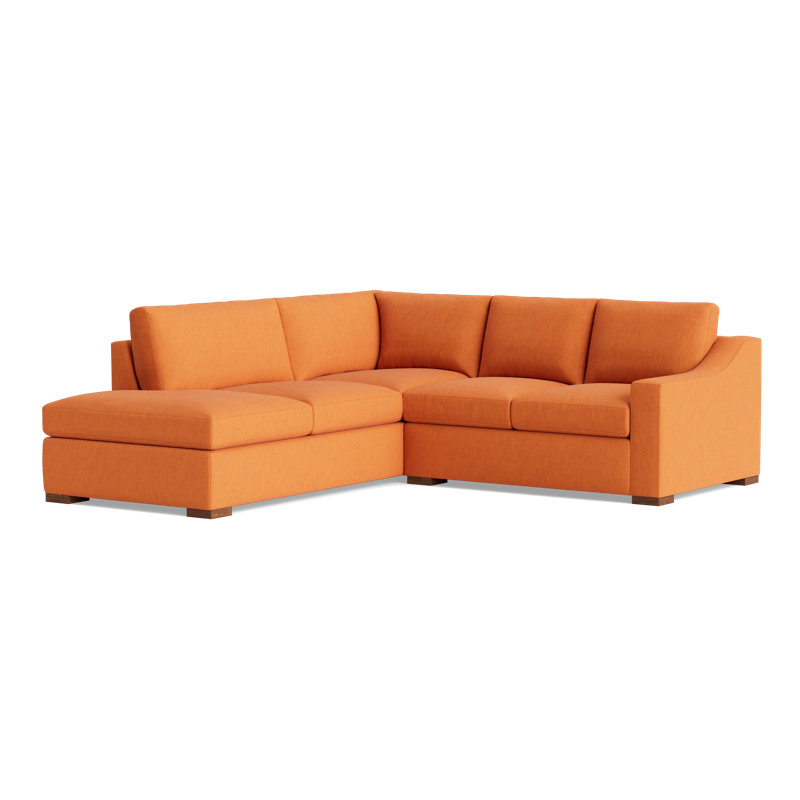 Lucca Sectional, Left Hand Facing, Performance Weave - Carrot