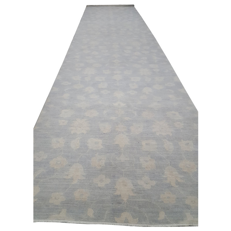 Davey Hand Knotted 5x25 Grey Rug