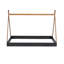 Lit double pleine grandeur avec structure triangulaire, noir et brun
