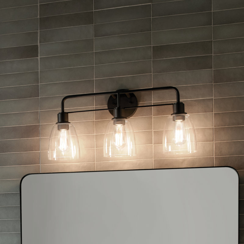 Meller 3-Light Industrial Inspired Vanity Light, Black