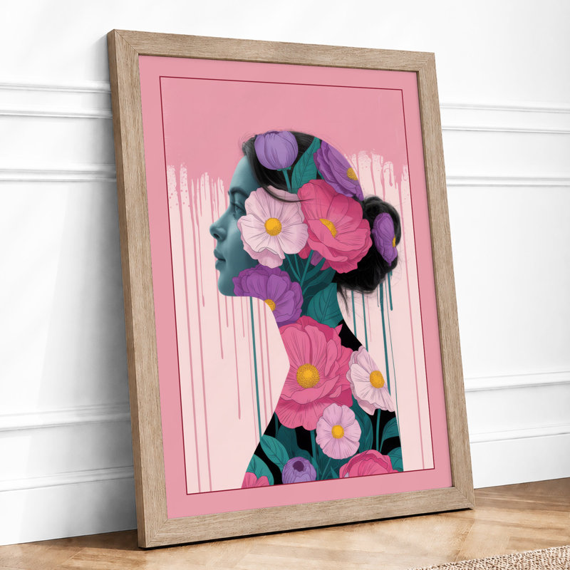 Blooming Mind Botanical - Framed Print, A3 - 42.0 x 29.7 cm, Oak