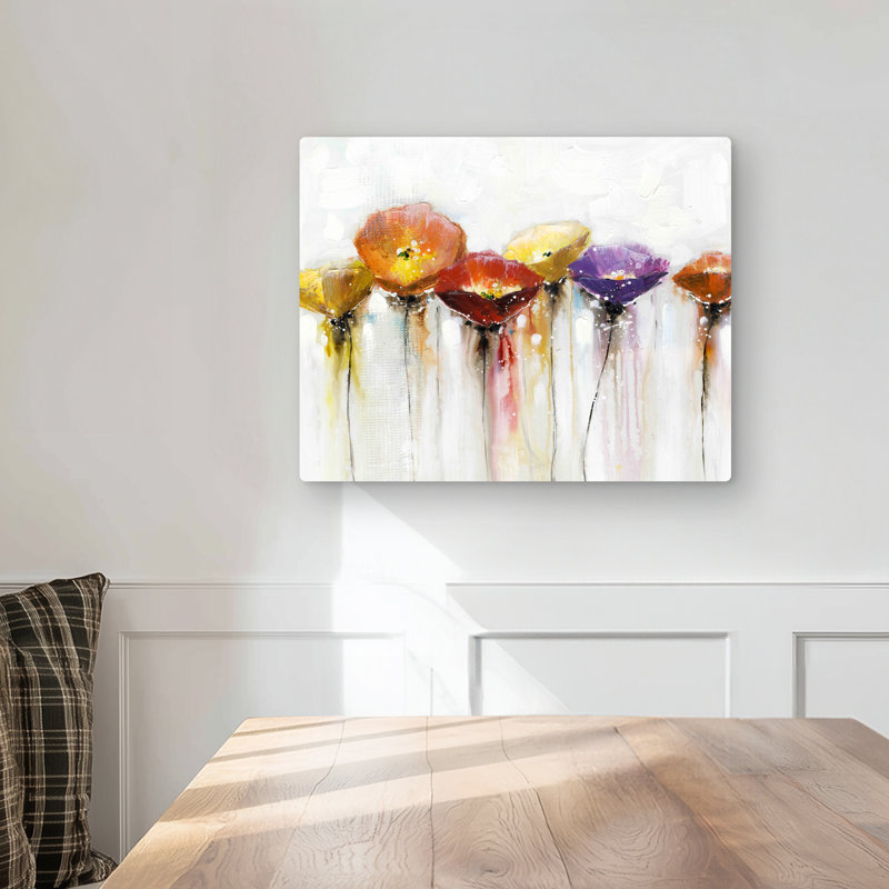 Multiple Colorful Abstract Flowers - Floral Metal Print Decor