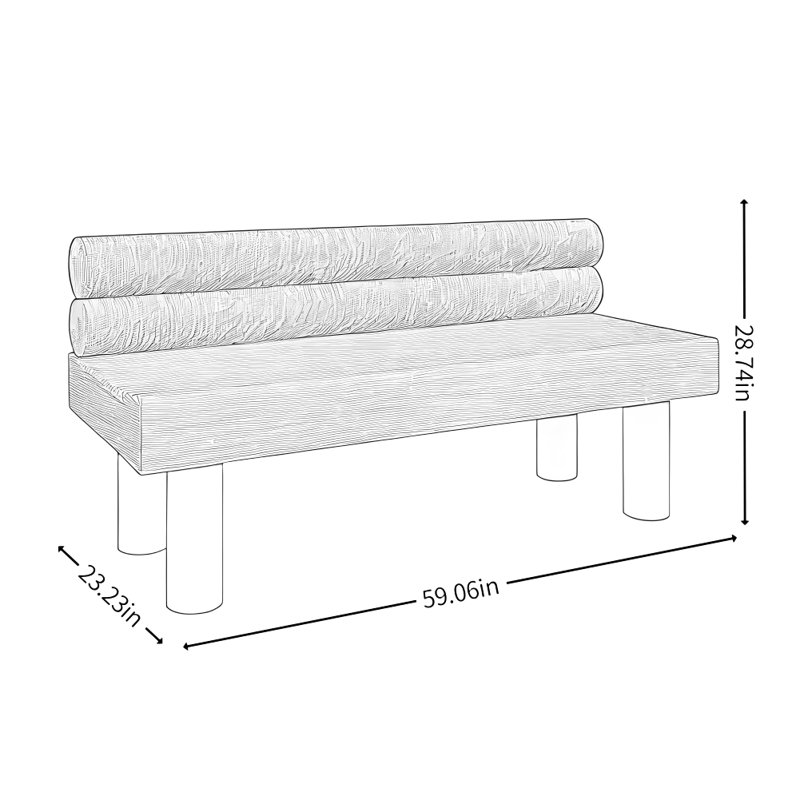 Modern Minimalist Off-white Bench