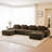 153" Modern U-Shaped Modular Sectional Sofa For Living Room, Corduroy Fabric,4-Seater Couch With Deep Seat And 2-Movable Ottoman,Pearl-Like Piping, Tufted Design, No Assembly, Anti-Slip Design​-1047368481-1047368476