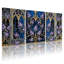 Plantes et fleurs, arche gothique, fleurs mauves, garniture dorée, ensemble de 3 impressions sur toile-666268166