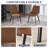 Fairy Nedek 5-Piece Modern Rectangular Dining Table Set With 4 Brown Faux Leather Chairs-113533684