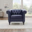 Fauteuil d'appoint capitonné avec garniture cloutée, cuir de polyuréthane souple, rembourrage à rebond élevé-133997075